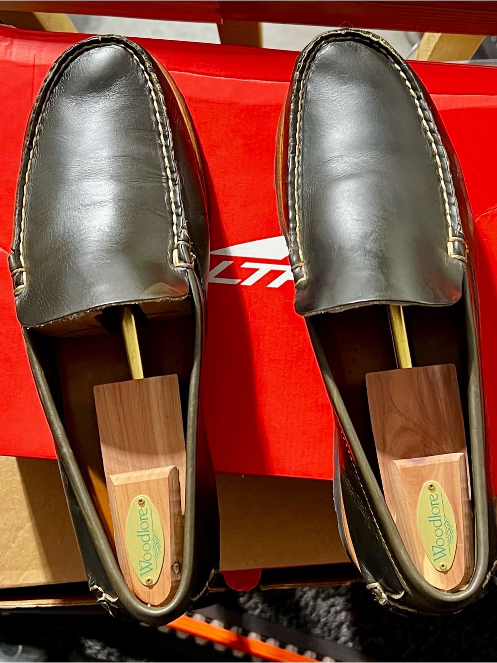 Rancourt Hand-made Olive Leather Men's Loafers US12 - Like New - Made in USA